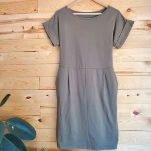 Army green back tie dress